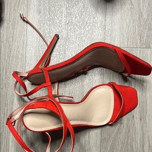 Elegant Red Strappy Heels